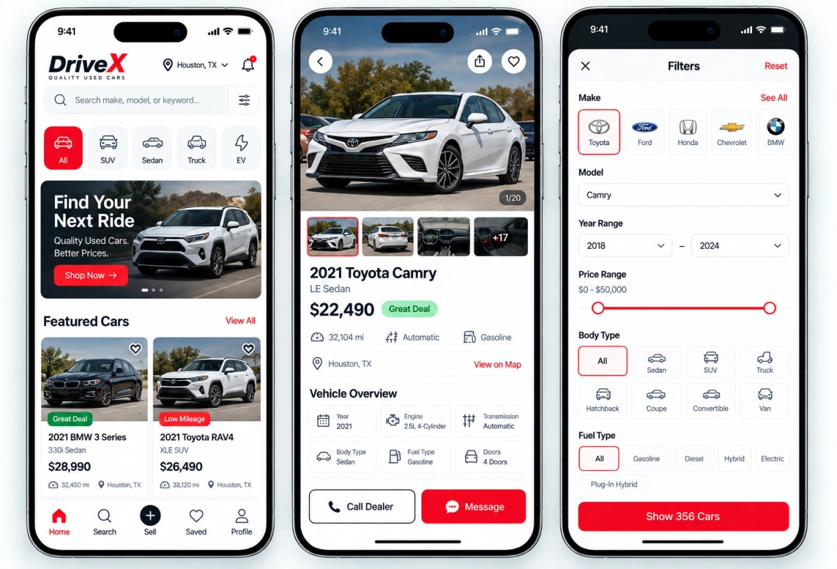 Used-car browsing app