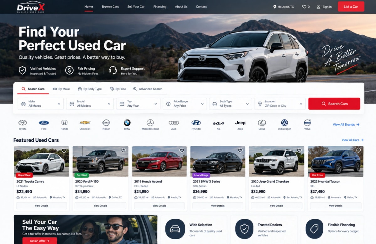 Used-car catalogue website