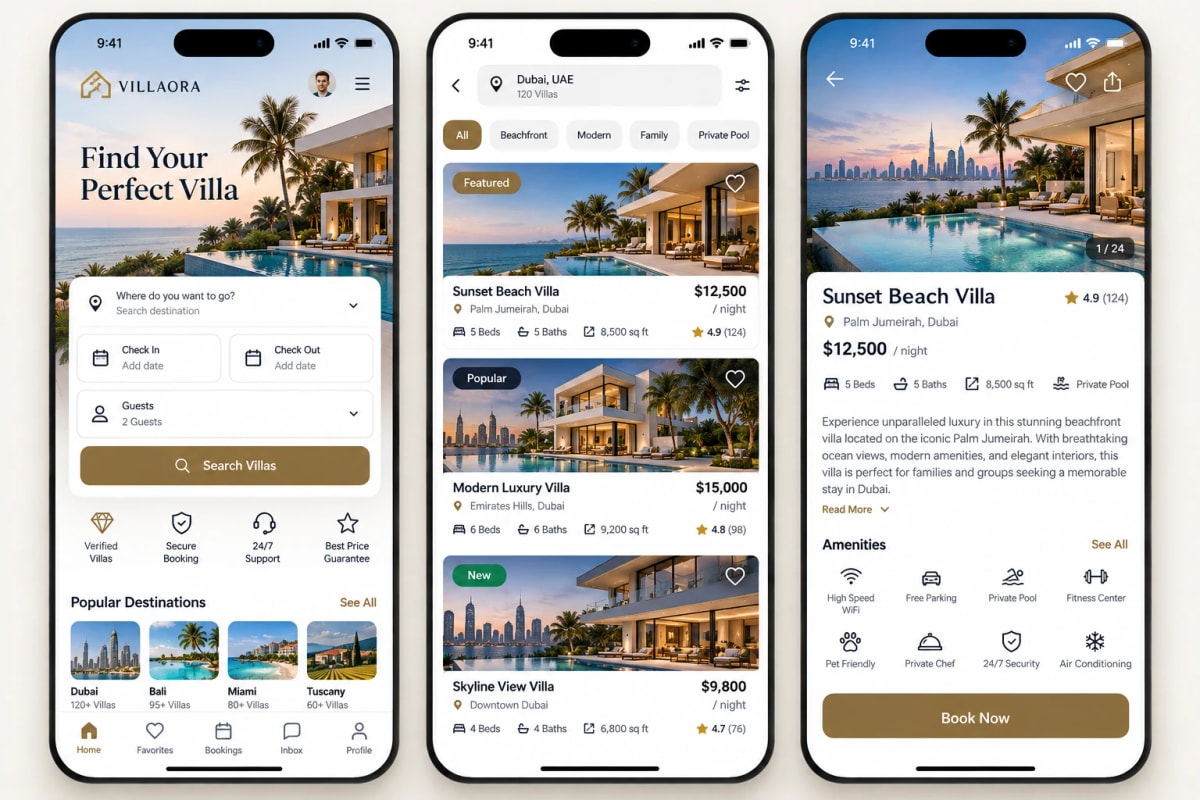 Villaora villa booking app for Dubai stays